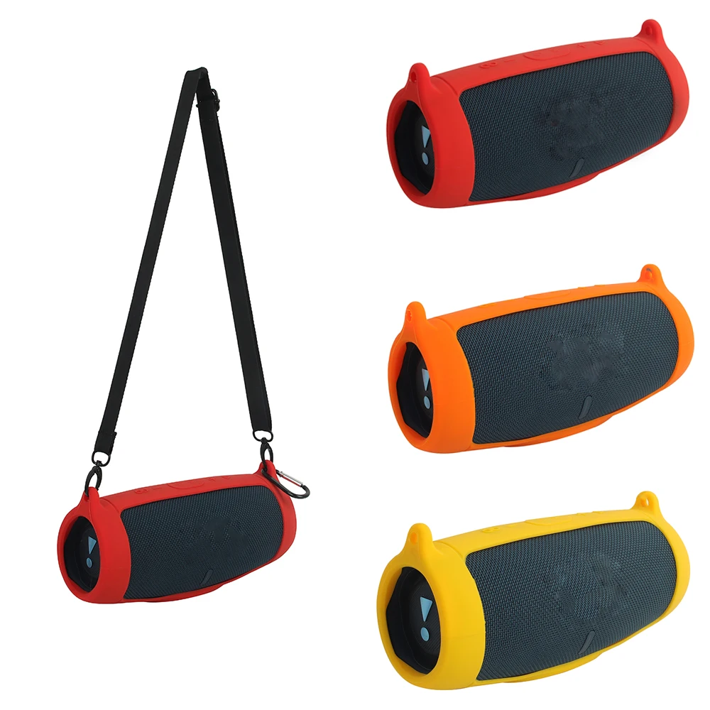 

Silicone Case Cover for Charge 5 Bluetooth Speaker , Travel Carrying Protective with Shoulder Strap and Carabiner