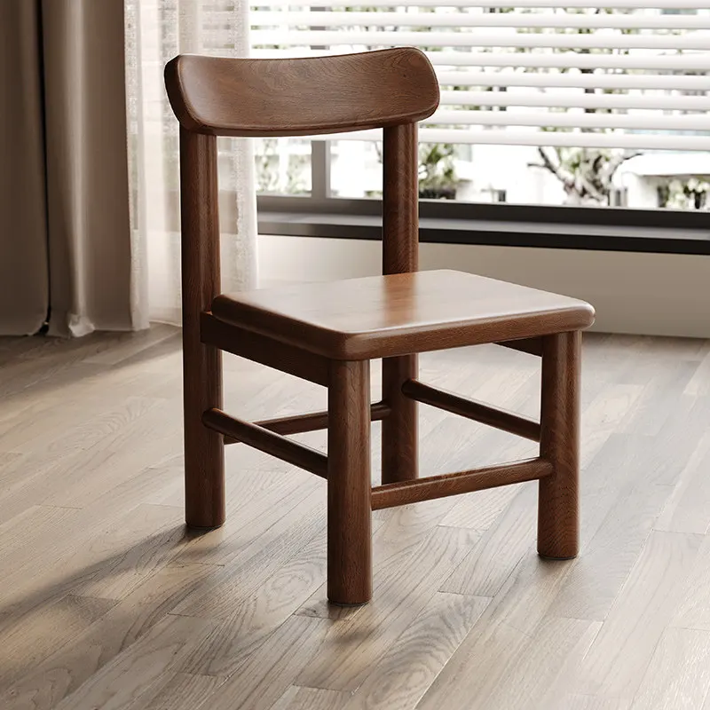 Modern Minimalist Solid Wood Backrest Stool, Multi-purpose Household Small Wooden Bench for Entryway Shoe Changing Tea Table