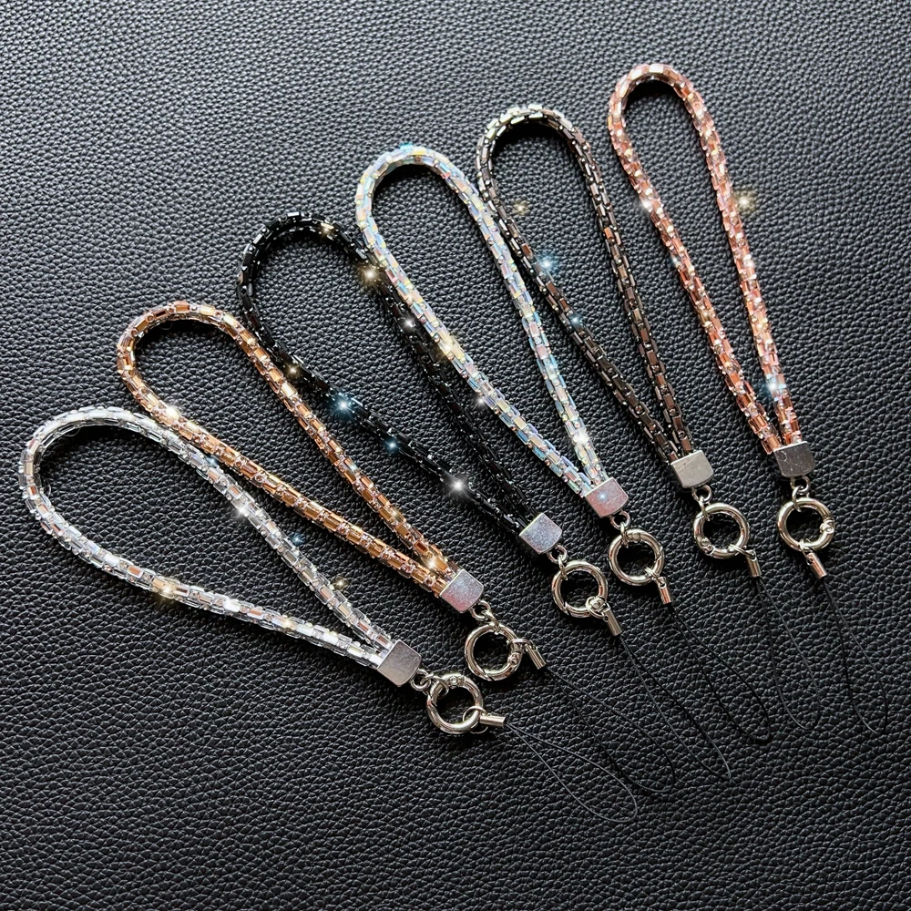 

Glitter Flashy Rhinestone Phone Lanyard Diamond Crystal Phone Wrist Straps Keychain Hanging Anti-lost Rope