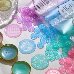 100 pcs Crystal Clear Sunflower Wax pellets, Transparent, for Wax Seals, Invitation Cards, Christmas Gift Wrapping, Envelope