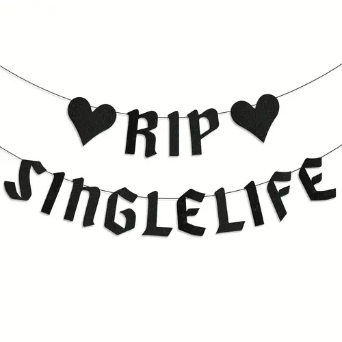 Rip Single Life Glitter Banner for Bachelorette Party Decorations,Fun Bach Backdrop Party Photo Props,Bride or Die for Gag Gift - Image 2