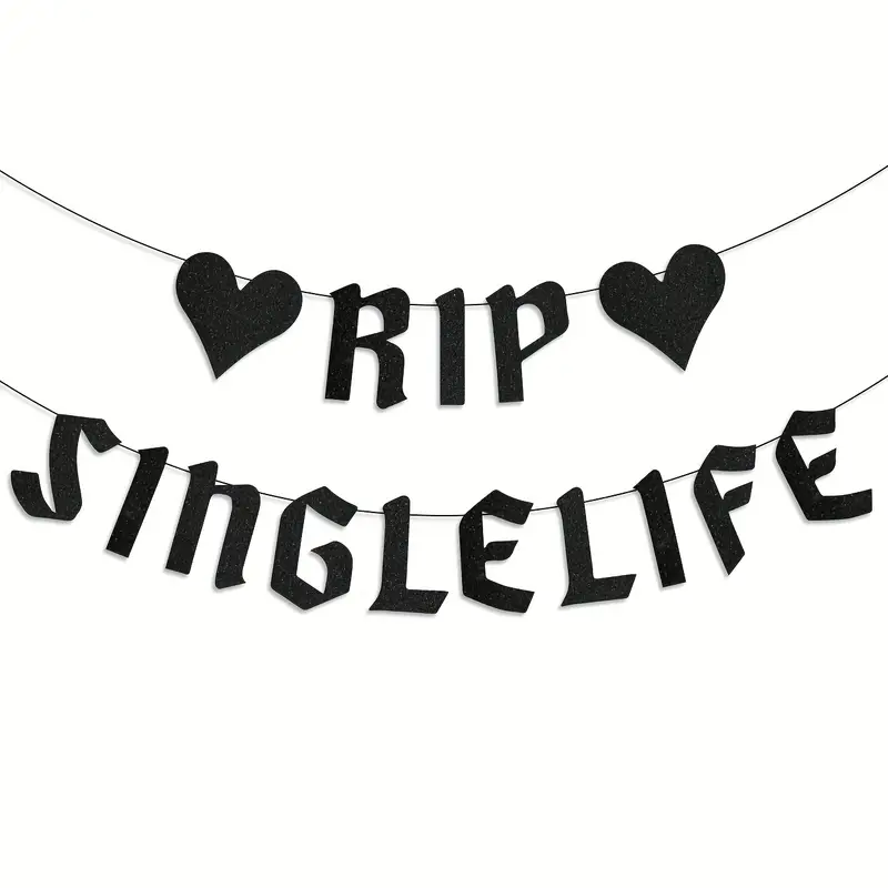 Rip Single Life Glitter Banner for Bachelorette Party Decorations,Fun Bach Backdrop Party Photo Props,Bride or Die for Gag Gift - Image 2