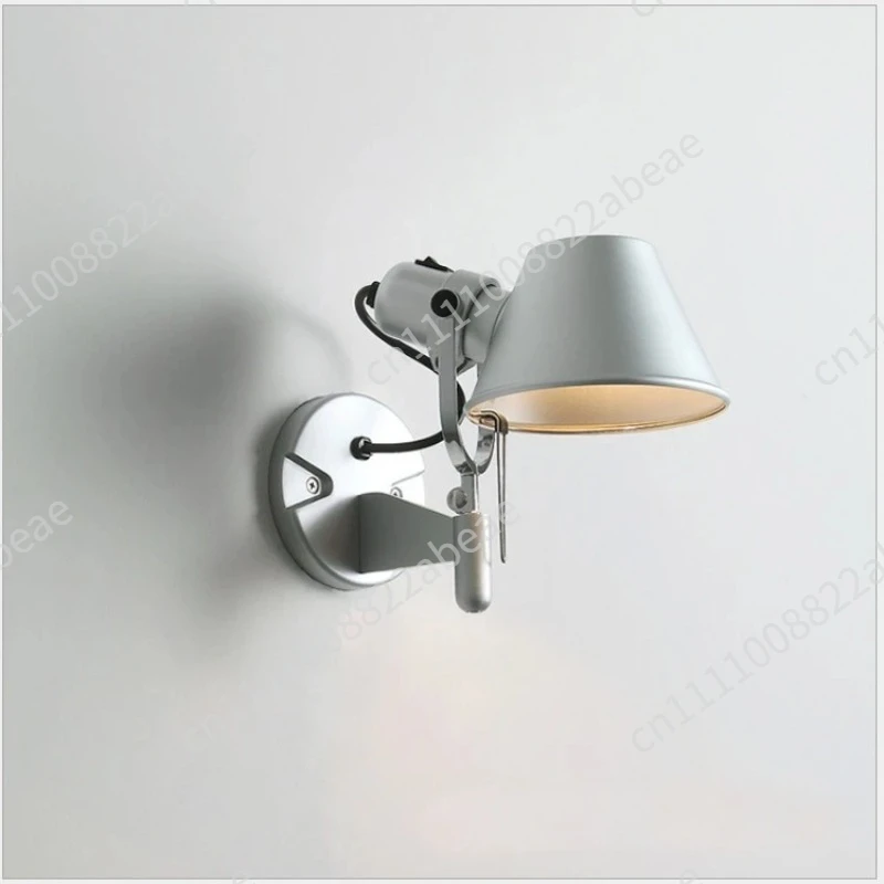Silver Black Nordic Wall Lamp With Rotary Lamp Head LED Wall Light For Bedroom Reading Hallway Living Room Lighting