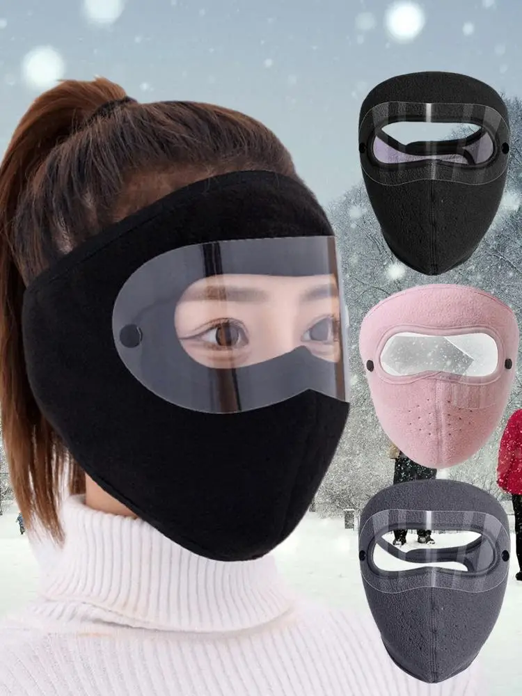 AliExpress Windproof Anti Dust Full Face Masks Cycling Ski Breathable Masks Eye Shield HD Anti Fog Goggles Hood Cover Winter Warm Hat Caps