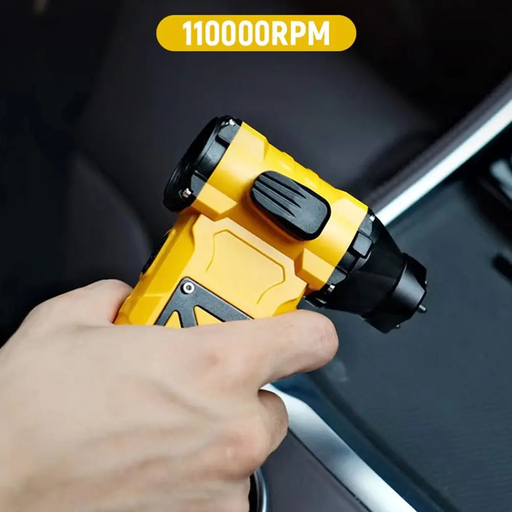 110000 دورة في الدقيقة مروحة نفاثة توربو صغيرة قابلة للتعديل سرعة قوية تدفق الهواء منفضة الهواء الكهربائية المحمولة 8000mah فرش السيارات سيارة #2