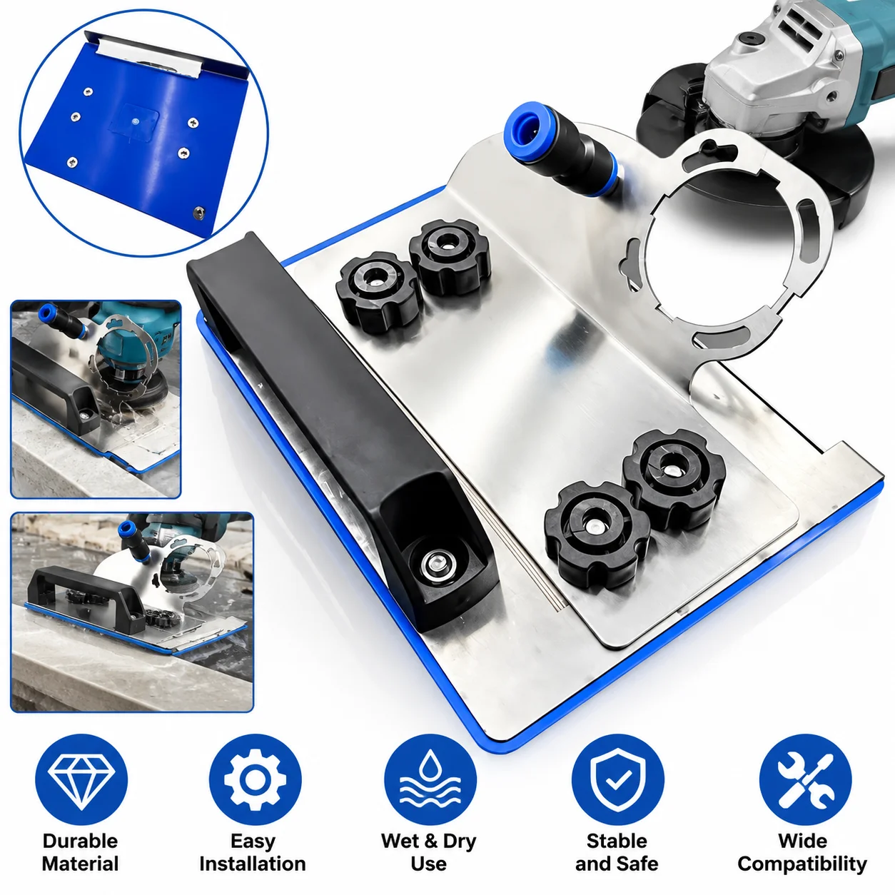 Angle Grinder Jig Cutting Guide Fixture Adjustable Positioning Tool Stainless Steel Tile Stone Cutter Accessory