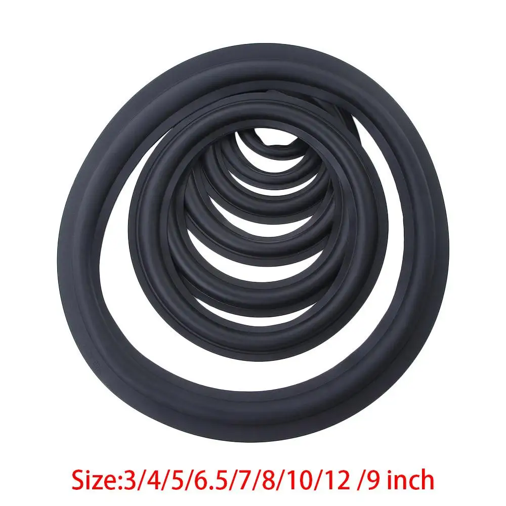 1PC Black Rubber Speaker Folding Edge Ring Suspension Edge Ring DIY 3/4/5/6.5/7/8/10/12/9 INCH Subwoofer Speaker Repair Parts