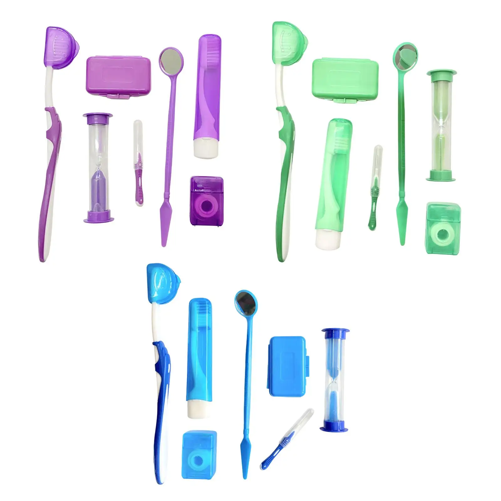 8Pcs Orthodontic Kits Oral Care Cleaning Floss Thread Protective Wax Brush