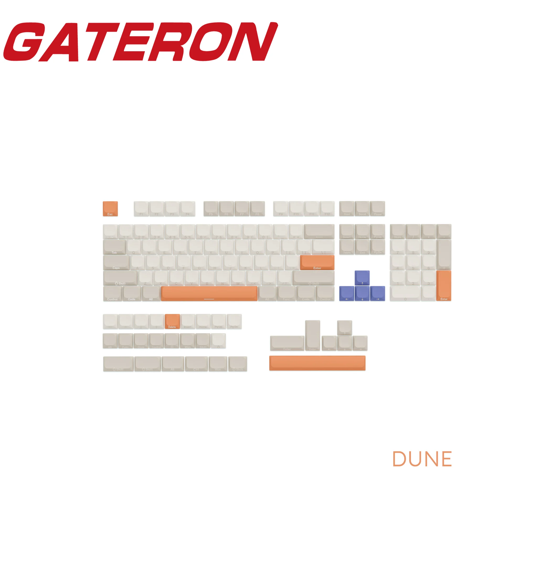 GATERON Low Profile Nature Keycap Set, JWA Profile, PBT-5 Sided Dye Sub, 135Keys DIY for Low Profile Keyboard Gaming Office
