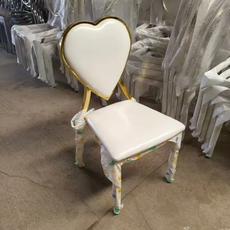 Hotel Banquet Chair Wedding Hotel Restaurant Nano Gold Electroplated Metal Sun Chair Heart Backrest Chair