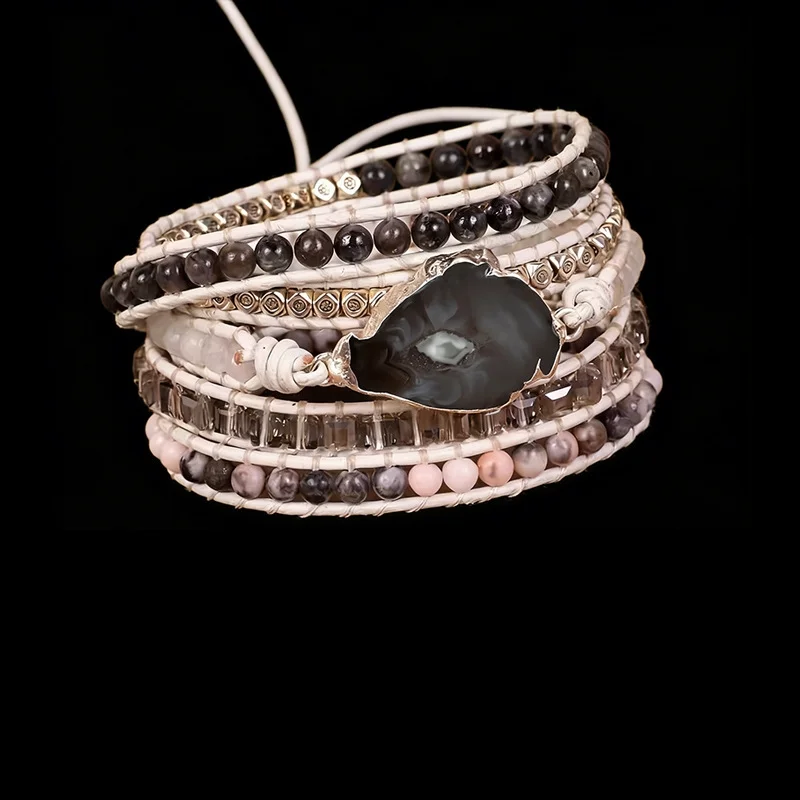 

Vintage Boho Multilayer Woven Beaded Bracelet Irregular Stackable Bangle Bohemian Fashion Women Jewelry Gift