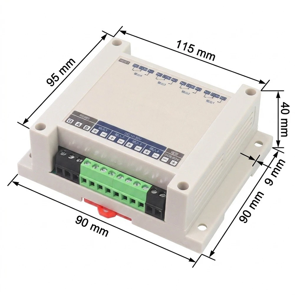 4 Channel Relay Module 8 Operating Modes Normal Delay Jog For Automation Control RS485 Communication Board