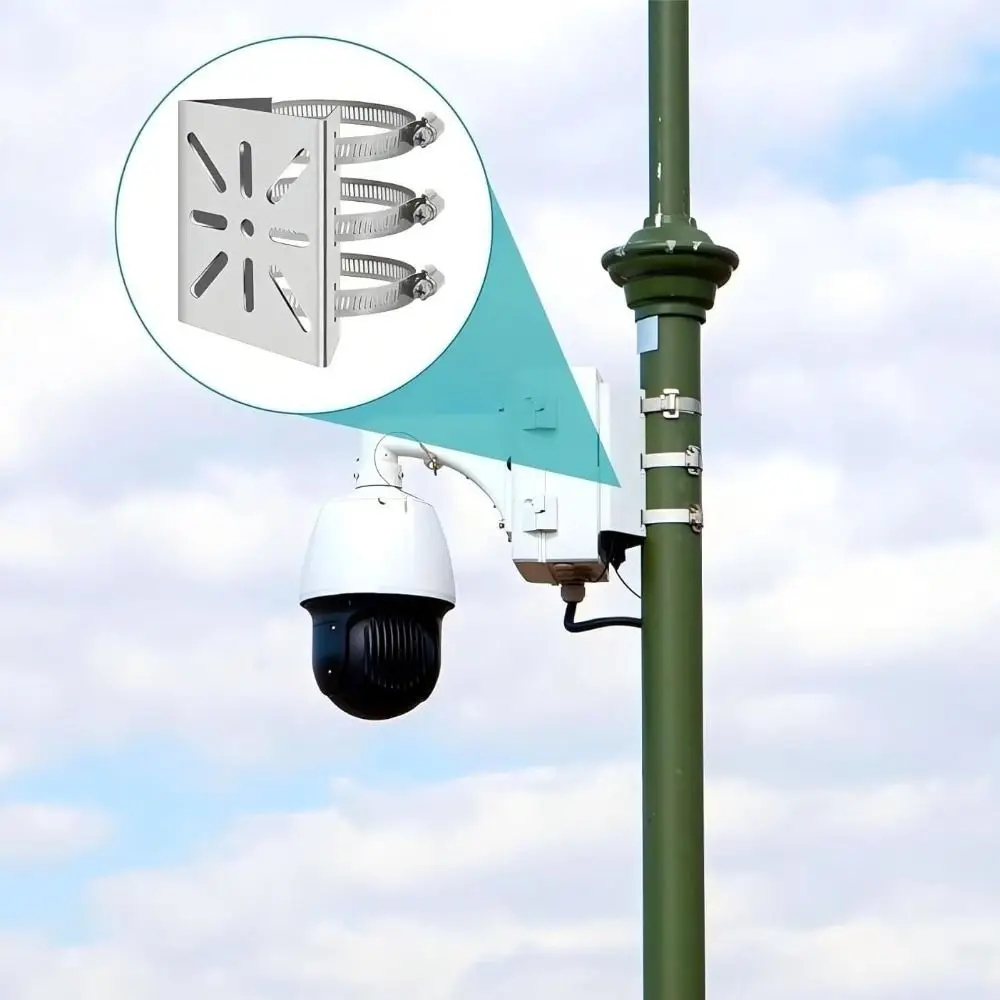 

Adjustable Rings Camera Mount Brackets Stainless Steel Flexible Positioning Vertical Mast Mount Brackets Secure Stable