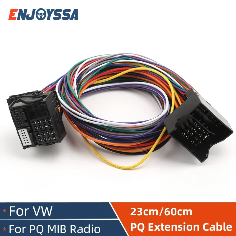 PQ Extension Cable 23cm 60cm 40 Pins Quadlock for VW MIB Radio Passat Polo for AUDI A4 TT for SKODA Octavia Kodiaq