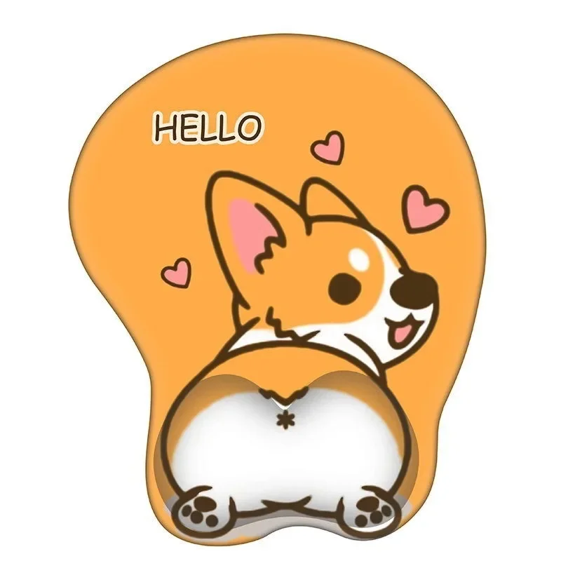 Corgi Silicone Wrist Guard Mouse Pad Cute Men and Women Comfortable Palm Wrist Rest Computer Keyboard Rest Personalized Creative