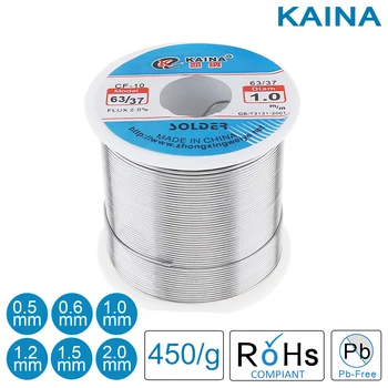 KAINA solder wire 0.5/0.6/0.8/1.0/1.2/1.5/2.0mm 450g 63/37 welding wire 2% flux low melting point for electric soldering iron