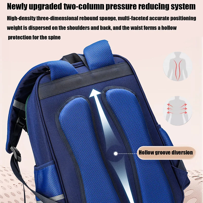 New children's backpack for spine protection and weight reduction, men's and women's ultra light waterproof lightweight backpack