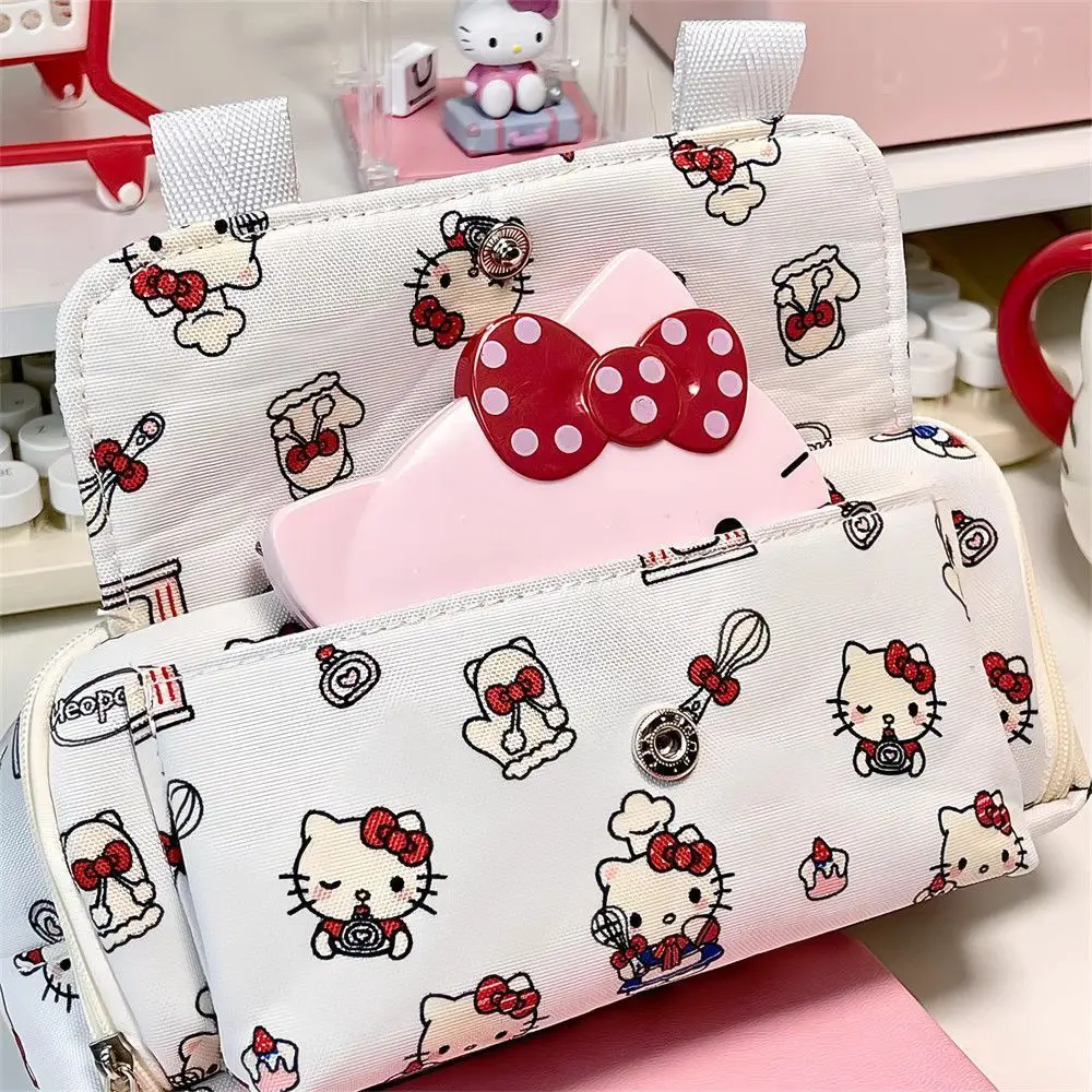 kawaii Hello Kittys Pen Case Anime Kt Printed Large Capacity Pencil Pouch Girls Cosmetic Organizer Students Office School Supply