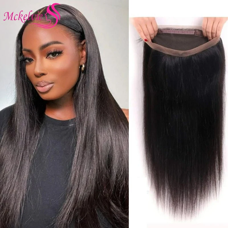 360 Lace Frontal Brazilian Straight Hair 100% Remy Human Hair Lace Frontal For Woman Transparent Swiss Lace Soft and Silky