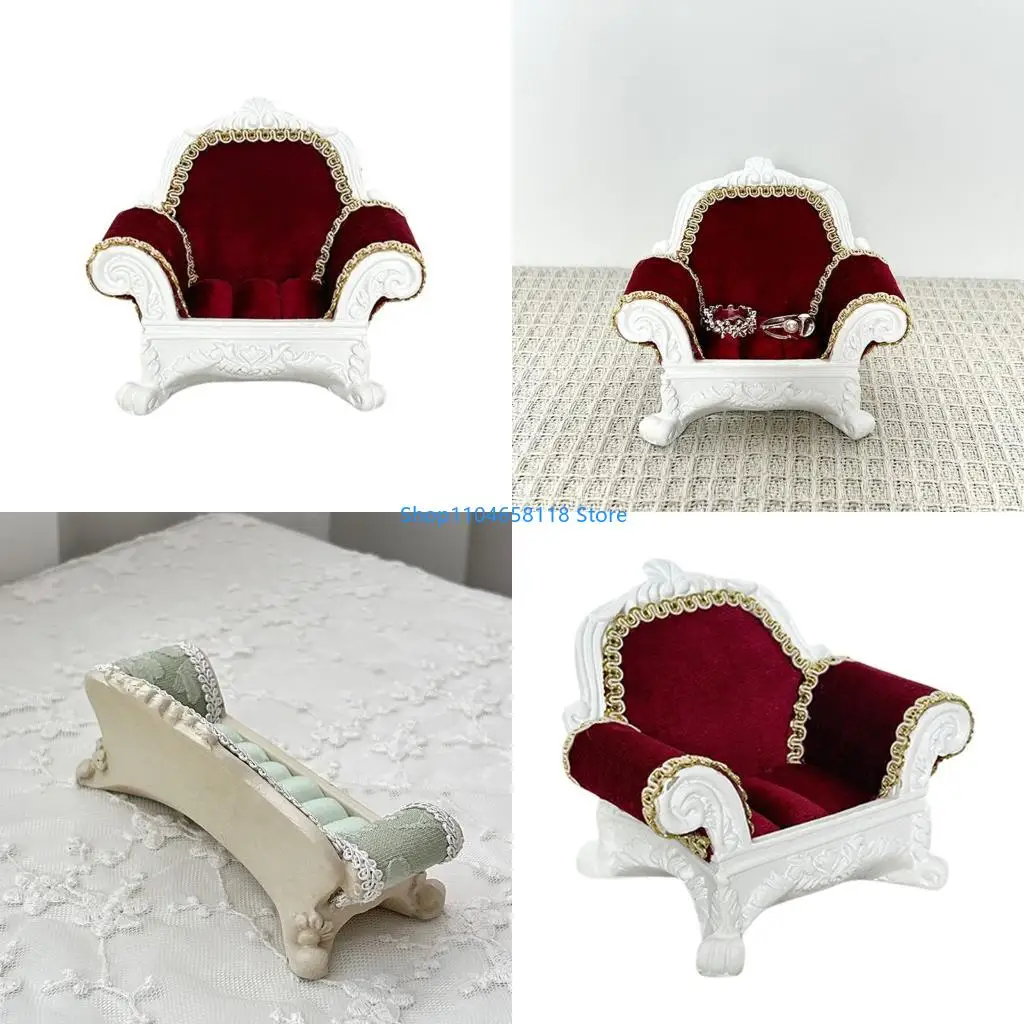 

Resin Base Jewelry Organizers Decorative Chair for Rings Earrings Figurines