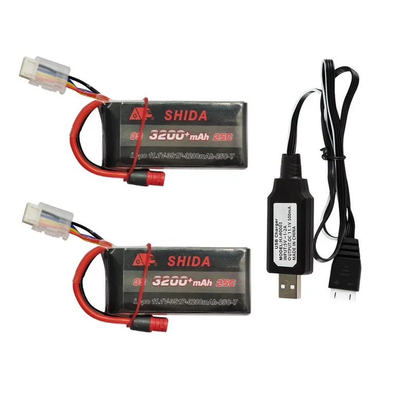 Ulepszony akumulator 3S 11.1V 3200mAh 25C Lipo/USB do MJX Hyper Go 14209 14210 14301 14302 14303 1/14 RC samochody RC ciężarówki