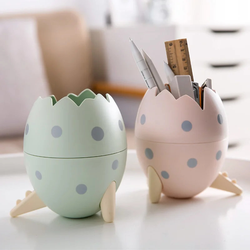 

1Pc Cute Round Dinosaur Egg Plastic Pen Holder Stand Office Desk Organizer Pencil Pot Container Stationery Storage Box Kids Gift