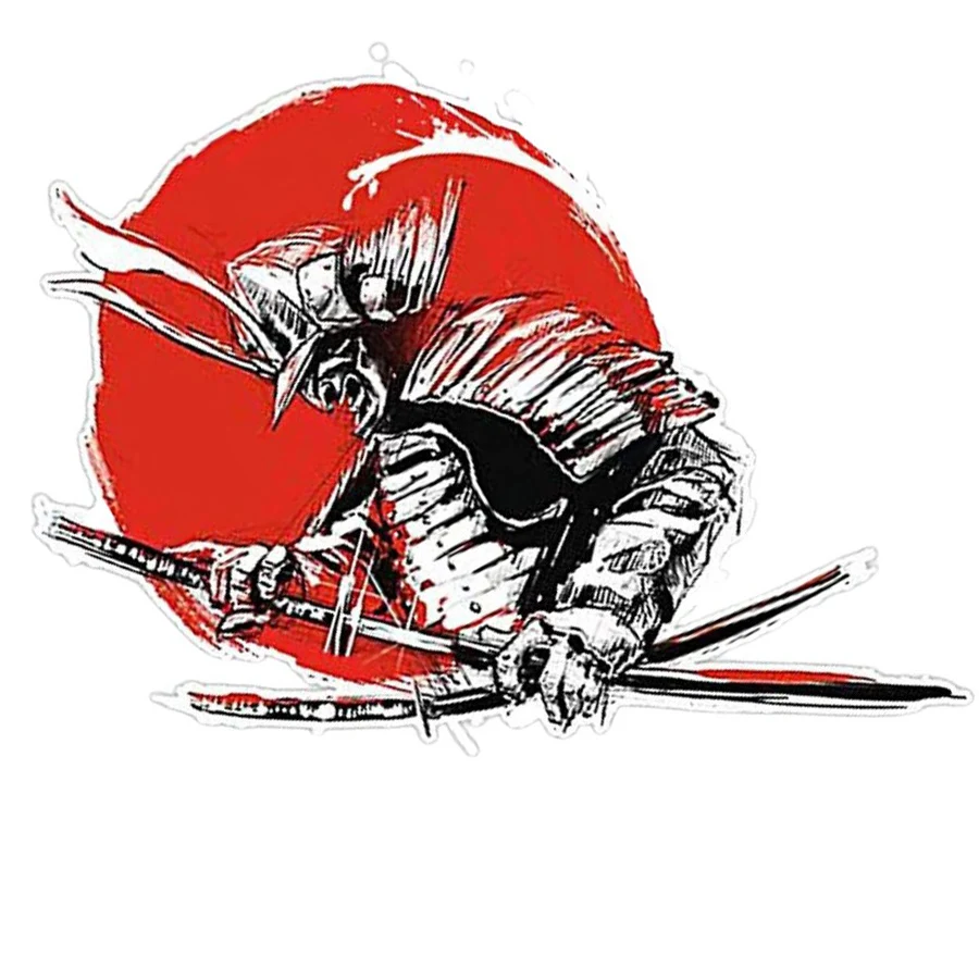 

Universal Japanese Anime Sunset Samurai Warrior Motorcycle Waterproof Stickers Moped Motocross Car ATV 5" Decorarive Decals