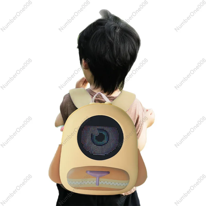 

Children's led backpack men and women children intelligent waterproof trend DIY animation outdoor safety tip bag