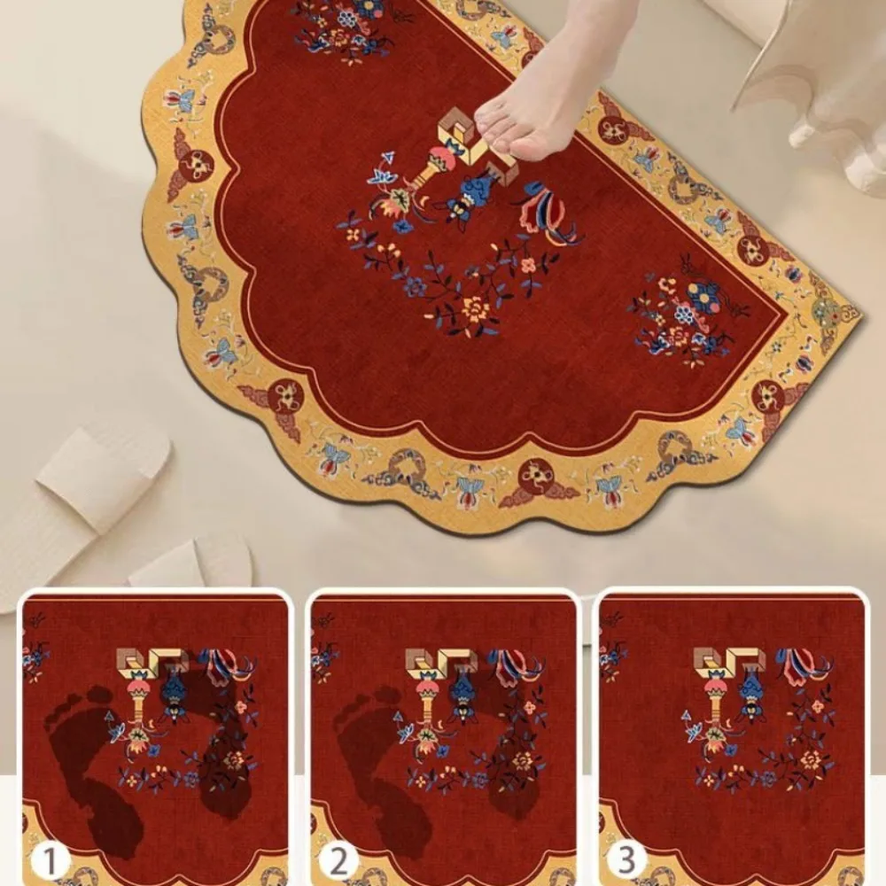 

Different Sizes Semi-circular Bathroom Absorbent Floor Mats, Diatom Mud Toilet Door Anti-slip, Quick-drying Household Foot Mats