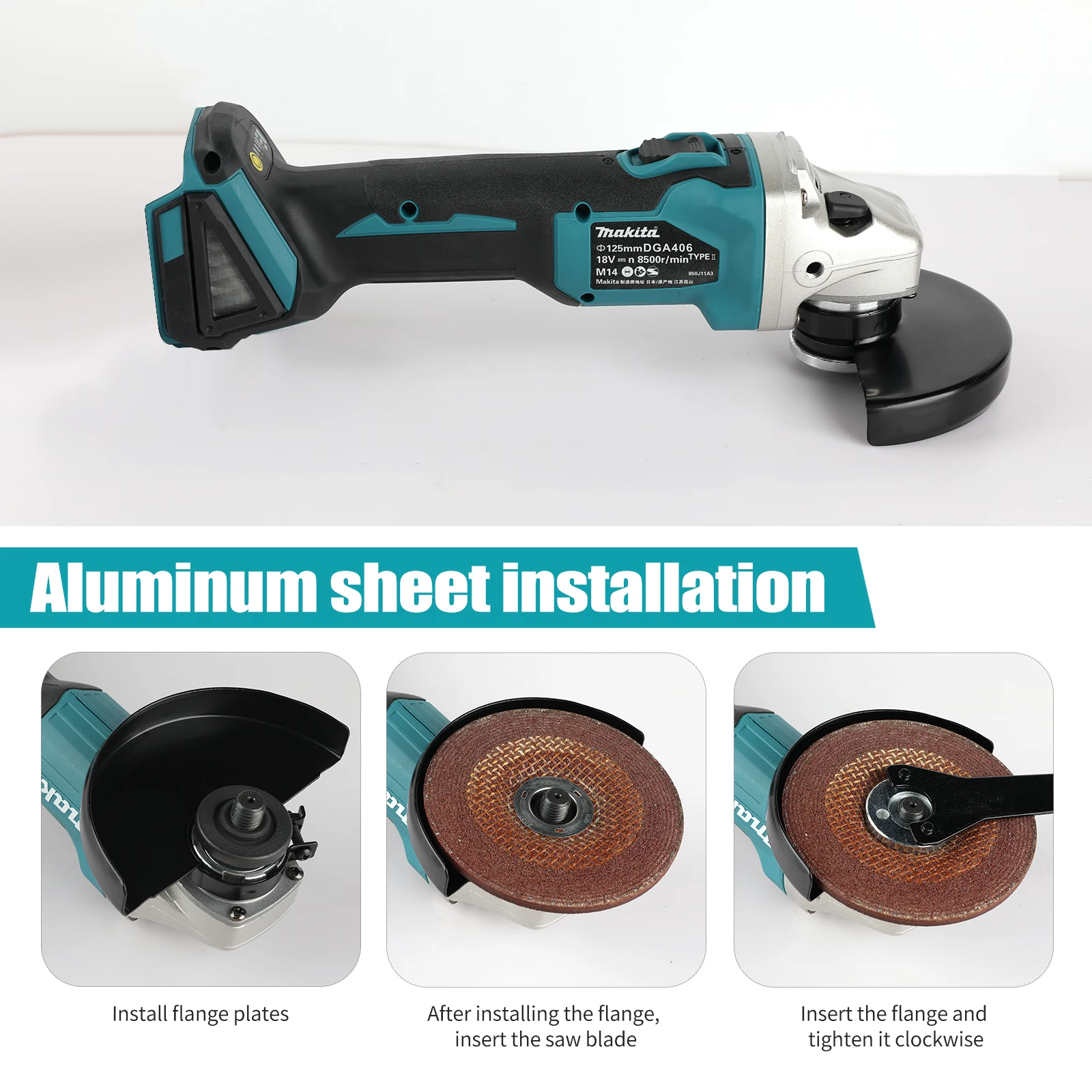 Makita DGA406 100/125mm 18v power tools Grinder Tool Wireless Power Tools Electric Grinder Angle Grinder Brushless Sander Angle