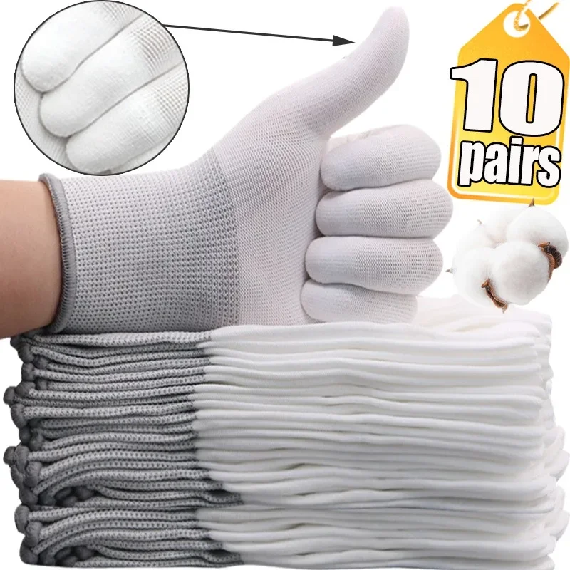 1/10pairs Antistatic Gloves Anti Static ESD Electronic Working Glove Pu Coated Palm Coated Finger Antiskid for Finger Protection