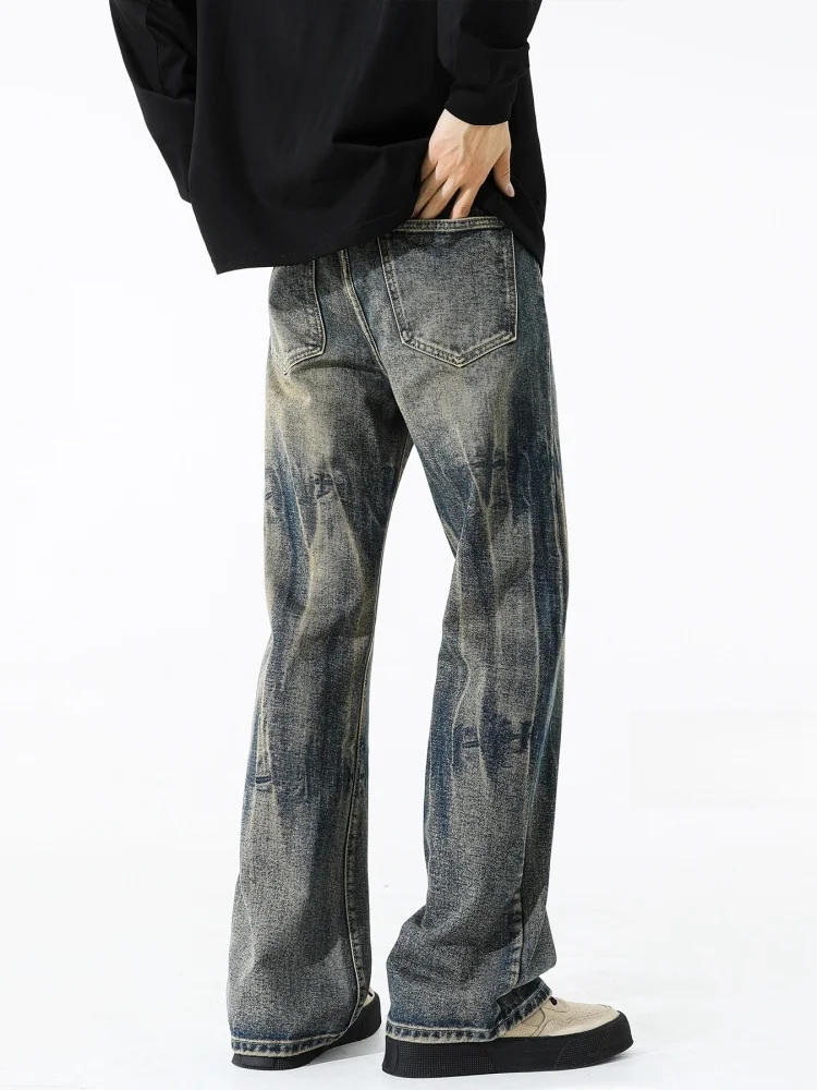 

Men's Flared Jeans High Street Straight Leg Wide Leg Pants Spring Autumn Wear Comfortable Casual Long Trousers