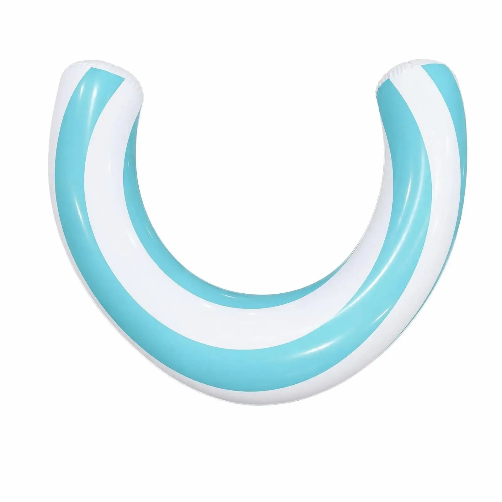 C-Shaped Floatage Striped Inflatable Hoop Bi-Color Water Lounger Hoop