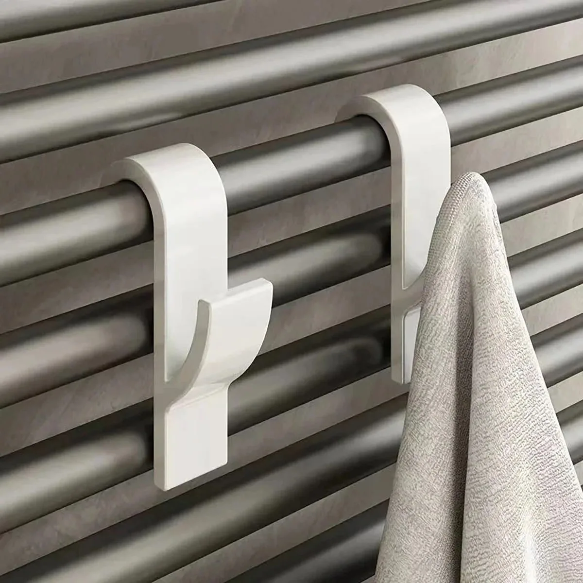 Bathroom Shower Towel Holder Hanger Heated Radiator Rail Hooks Clips Storage Racks Clothes Scarf Hanger Hooks