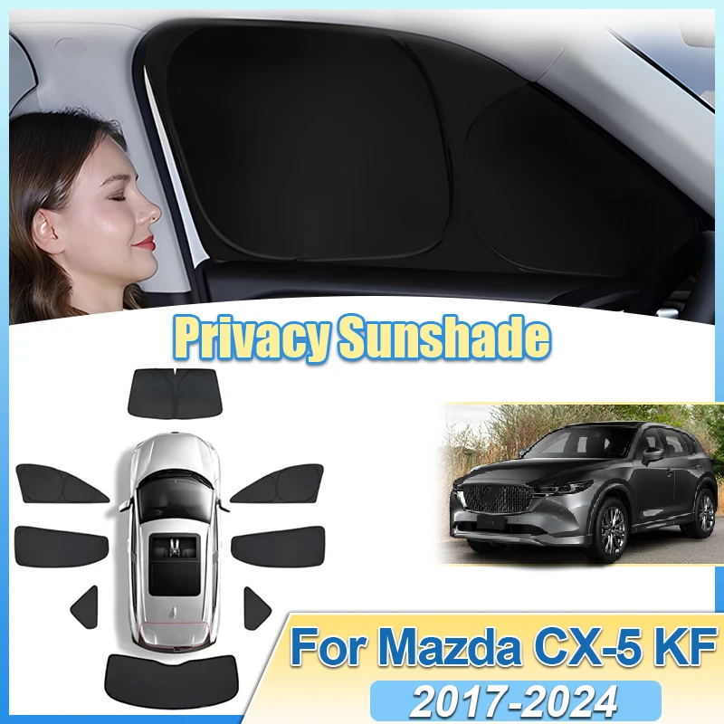 

Car Sunshades For Mazda CX5 CX 5 KF 2017-2024 Windows Visor Privacy Cover Black Sunscreen Windshield Part Tools Auto Accessories