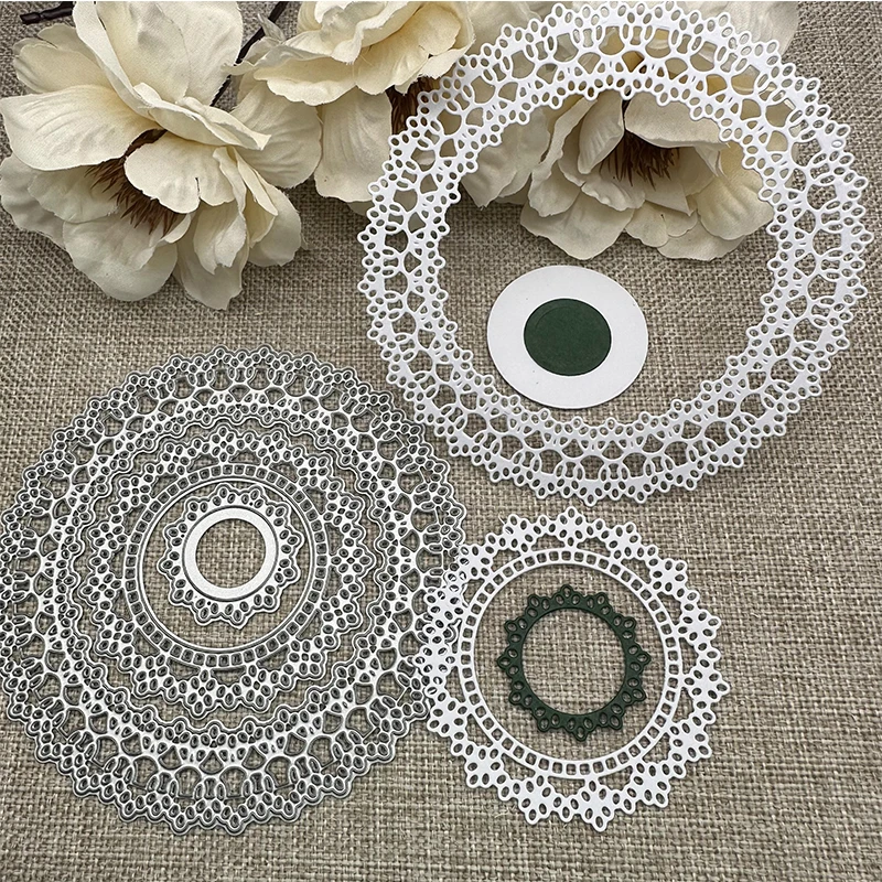 Flower lace round frame Metal Cutting Dies Stencils For DIY Scrapbooking Decorative Handcraft Die Cutting Template Mold