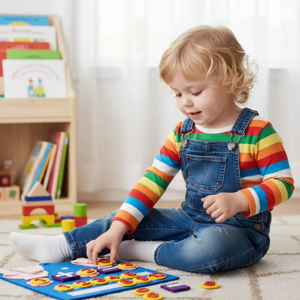 Juguetes educativos creativos de números de dedo de fieltro Montessori DIY tablero de aprendizaje de dedo matemáticas simples juguetes de matemáticas para contar para niños