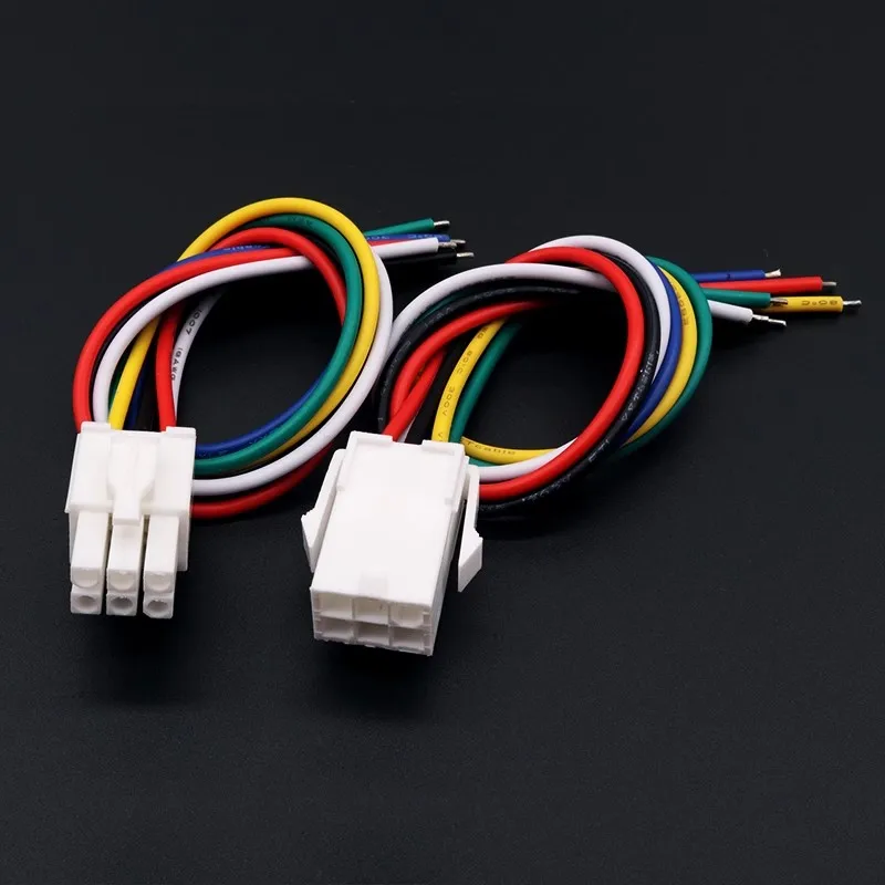 

2Pcs FL4.14mm Pitch Male and Female Air Coupling Servo Motor Plug Socket Connector Terminal Wire 1P/2P/3P/4P/6P/9Pin 200mm