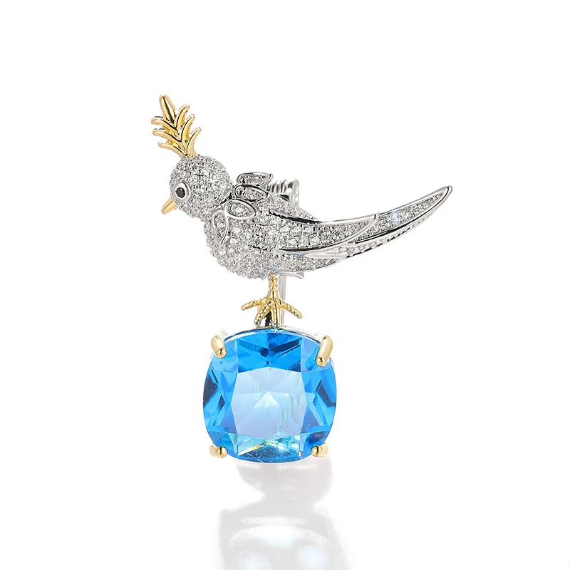 Elegant Freshwater Pearl Lady Brooches Cute Bird Luxurious Crystal Zircon Broche Dress Accessories Pin Birthday Gift for Friends