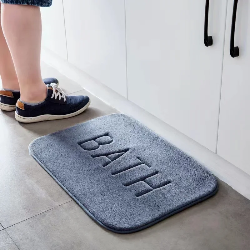 Anti Slip Mat Faux Cashmere Memory Foam Carpet Coral Fleece Super Absorbent Floor Mat Kitchen Living Room Bathroom Car rug Funny