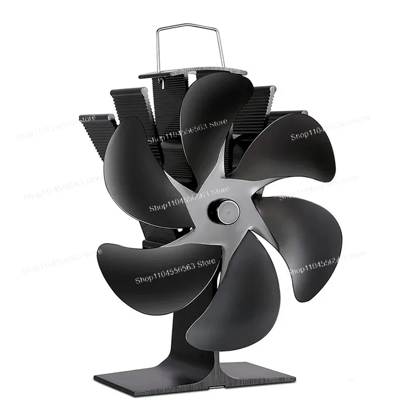 6-Blade Stove Fan Heat Powered Fireplace Fan Log Burner Non Electric Wood Fuel Saving Auto Start