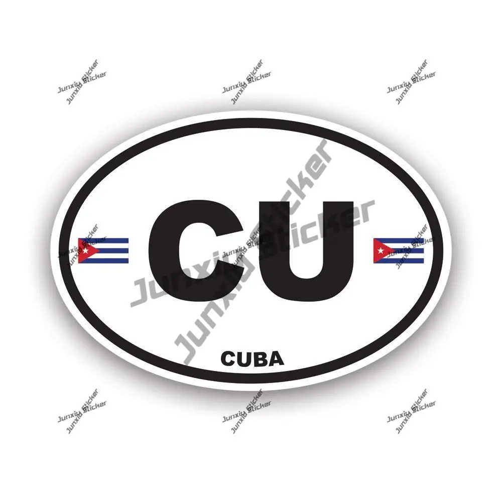 

Cuba Country Code CA Decal Cuba Oval Sticker UV Protected Decals for Car Laptop Cover Scratches Decoration Motorcycle Helmet