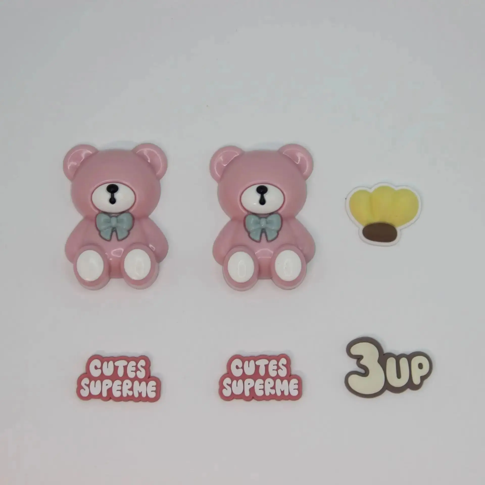 

6Pcs PVC Shoe Charm Cartoon Cute Little Bear Shoe Couple Shoe Charms DIY Hole Shoes Ornaments Sandals Accessories Kid Gift