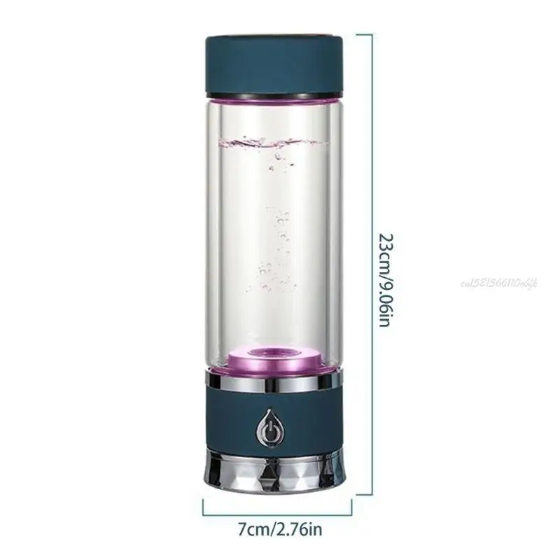 

27RB USB Rechargeable Electrolysis Technology Water Bottle 350ml Rich Hydrogens Cup