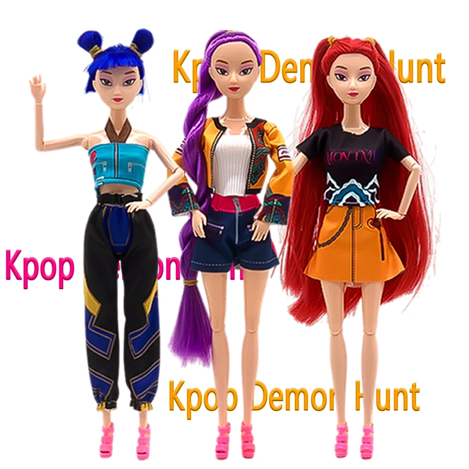 3 pezzi Anime kpop Demon Hunters bambola giocattolo in vinile Rumi Mira zoi personaggio decorazione in vinile figurine regalo di compleanno Fan Club regali