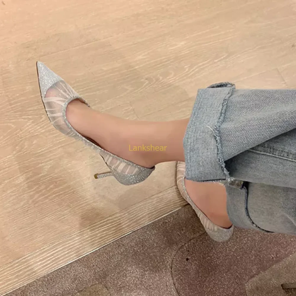 

Прозрачные лоскутные туфли-лодочки с кристаллами, пикантные туфли без шнуровки на тонком каблуке с острым носком, новые поступления, модная женская современная обувь