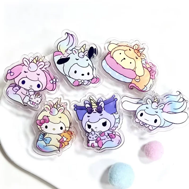 

Набор из 48 акриловых зажимов Sanrio Kuromi Melody Kitty для фотографий, поделок, декора, заметок, бумаги, канцелярских принадлежностей для офиса и школы