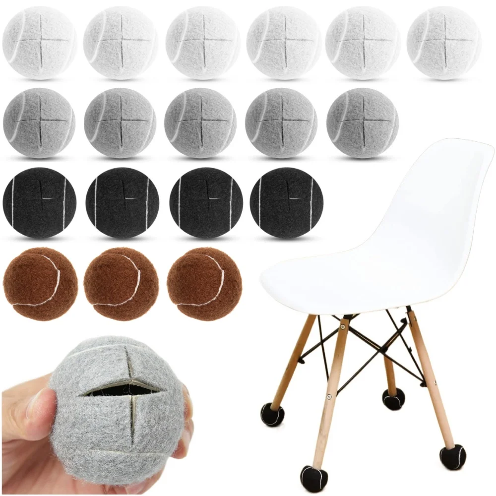 Pre-Cut Tennis Ball Chair Leg Protectors Silent Anti-Scratch Furniture Feet Caps Non-Slip Floor Protection Furniture Sliders