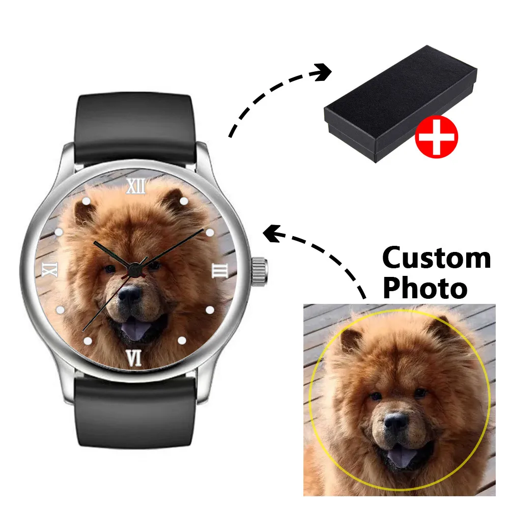 Send Your Picture 3D Image Customized Dial Pattern Logo Printed Silicone Strap Quartz Watch for Valentine's Gift