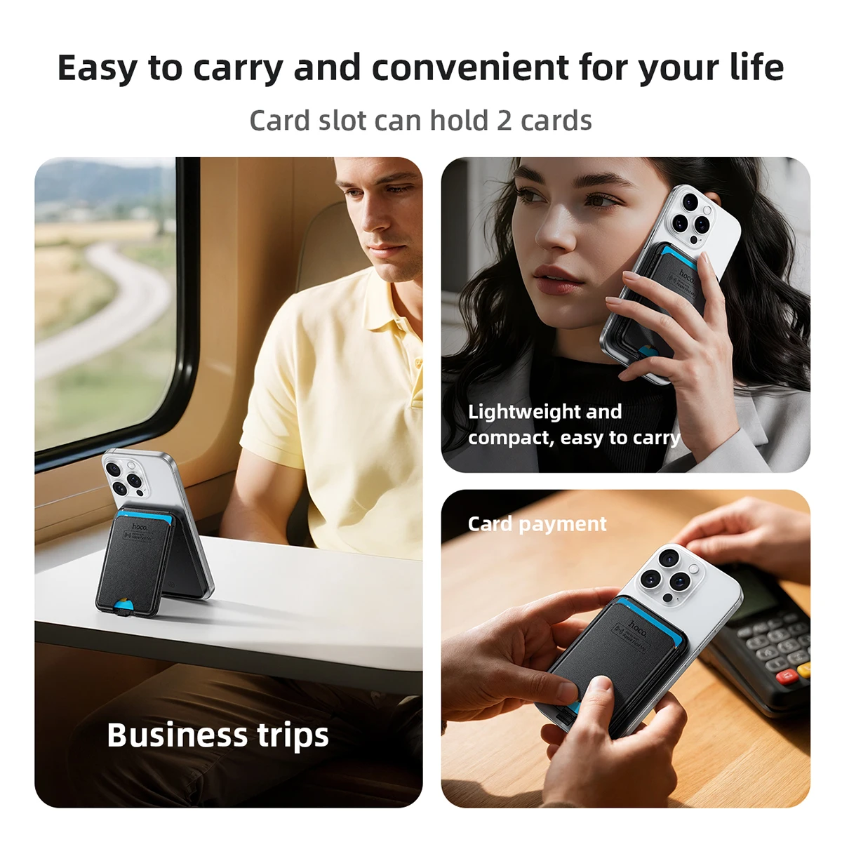 Soporte magnético para tarjetas de identificación HOCO E91I con dispositivo antipérdida inteligente, soporte para teléfono, localizador recargable, rastreadores para IOS Find My Network